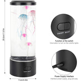 Jellyfish Lamp, Jellyfish Lava Lamp Aquarium Jellyfish Lamp LED Light 7 Colors with USB for Children's Bedroom Christmas Gift Birthday Gift - Top-Down View