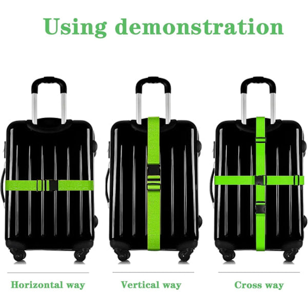 Suitcase 4-piece Luggage Strap Luggage Strap Set Cross Luggage Strap Adjustable Suitcase Strap Buckle Suitcase Strap RED