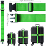 Suitcase 4-piece Luggage Strap Luggage Strap Set Cross Luggage Strap Adjustable Suitcase Strap Buckle Suitcase Strap RED - Top-Down View