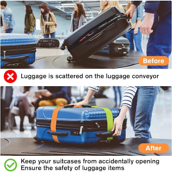 Suitcase 4-piece Luggage Strap Luggage Strap Set Cross Luggage Strap Adjustable Suitcase Strap Buckle Suitcase Strap RED