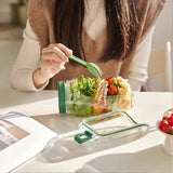 NEW Salad Container with Sauce Dressing Container, Vertical Layered Salad Container with Built-in Bowl, Portable Leak-Proof All-in-One Salad Box - Top-Down View
