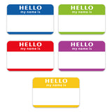 Colors (Hello My Name Is) Nameplate Stickers 300 Labels for - 45-Degree Angle