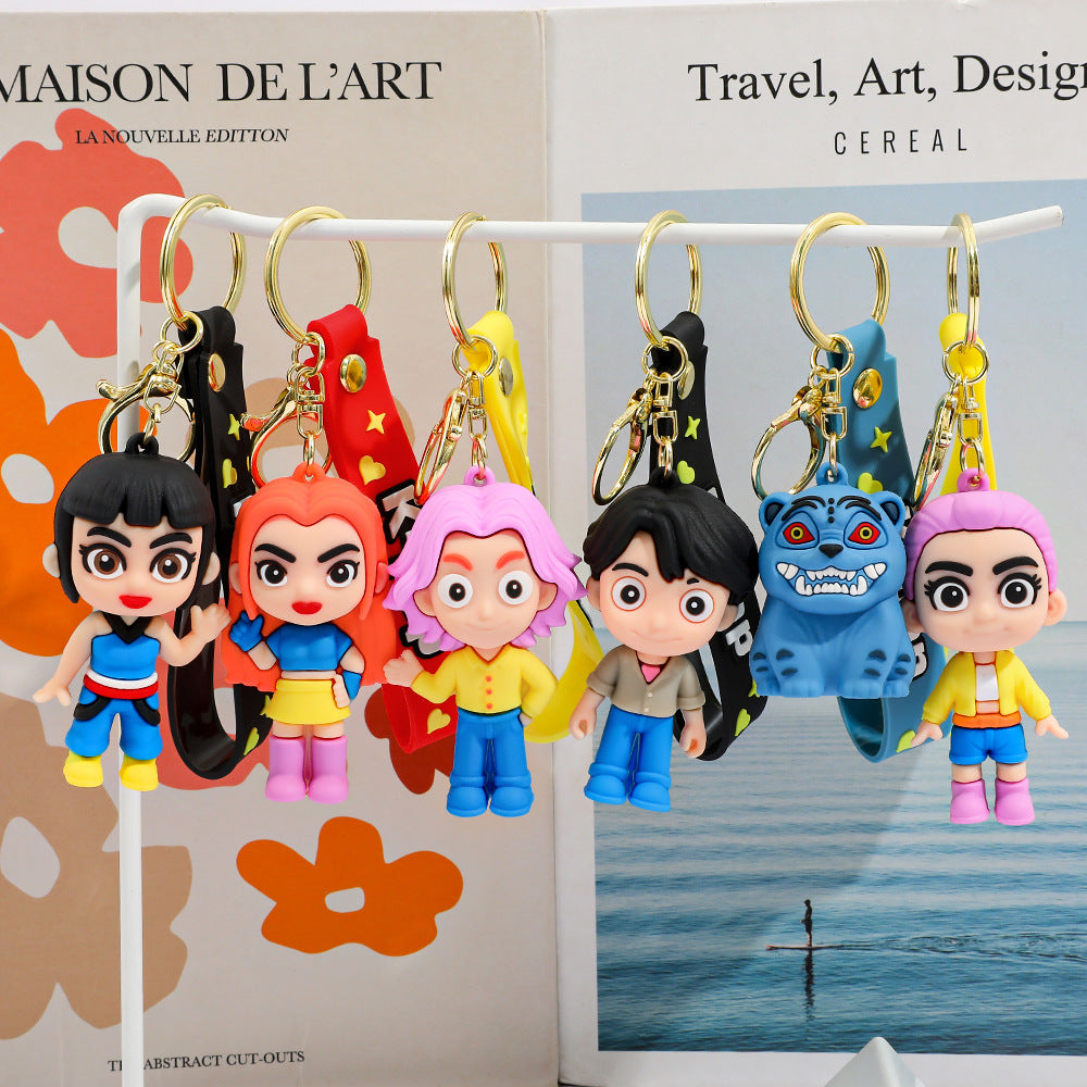 K-POP Demon Hunter Keychain Pendant Silicone Doll 3