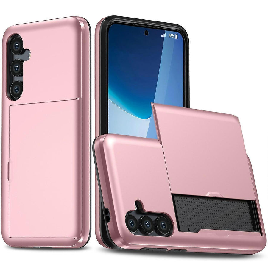 Hot Compatible with Samsung Galaxy A16 5G/4G Case with Card Holder TPU+PC Back Rose Gold