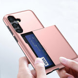 Hot Compatible with Samsung Galaxy A16 5G/4G Case with Card Holder TPU+PC Back Rose Gold - Side View
