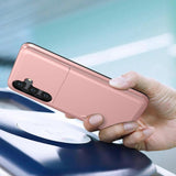 Hot Compatible with Samsung Galaxy A16 5G/4G Case with Card Holder TPU+PC Back Rose Gold - Top-Down View