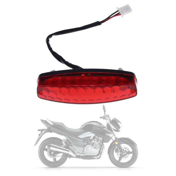 Motorcycle Tail Light Stop Brake Light 12V Red Taillight Brake Tail Light for ATV Off-Road Motorcycle Tail Light Red