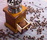 Wooden Coffee Grinder Vintage Antique Ceramic Hand Cranked Coffee Grinder with Retro Style Wooden Coffee Grinder-tfrf - Top-Down View