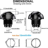 12mm Waterproof Momentary Push Button Switch SPST ON/OFF 12pcs 3A/3V-5V-9V-12V-24V-230VAC Round for Car Horn PC Table Lamp Home Doorbell