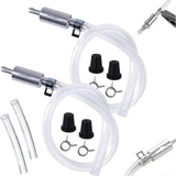 Professional Brake Bleed Tool Set with Check Valve and Metal Hose Clamps for Vehicle Hydraulic Brake System Service Kit Silver