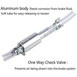Professional Brake Bleed Tool Set with Check Valve and Metal Hose Clamps for Vehicle Hydraulic Brake System Service Kit Silver - Front View