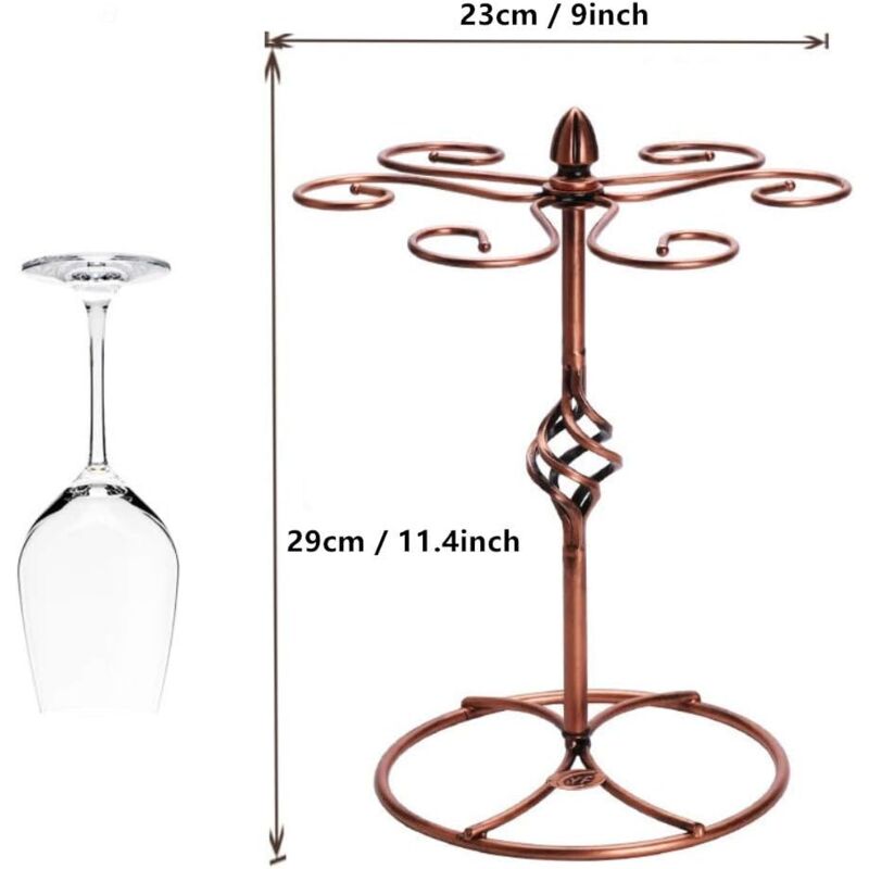 pc Wine glass rack, Wine glass rack with wine glass drying rack, holds 6 wine glasses (wine glasses not included).