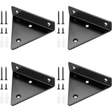 Floating shelf brackets, invisible triangular edges.