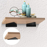 Floating shelf brackets, invisible triangular edges.