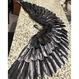 Black wings and halo devil wings for kids black wing feather wings for Halloween - 45-Degree Angle