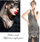 Masquerade Mask - Venetian Mask for Women, Beautiful Elegant Lace Mask for Ladies Halloween Mardi Gras Party Gold+Silver+Black - Side View