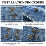 Jeans Waist Adjustment Set, No Stitching, Removable Trouser Buttons, Jeans Waist Buckle, Jeans Tightening Buckle for Waist Adjustment{EE}