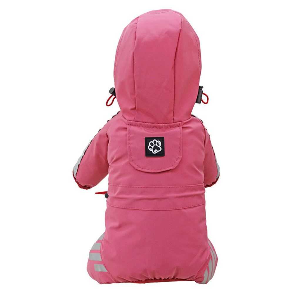 Dog Rainwear Raincoat Pet Hood Waterproof Jacket Clothing pink L