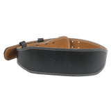 Weight belt for weightlifting, wide sports belt for waist support, fitness belt for rowing, squats, deadlifts, black - Front View