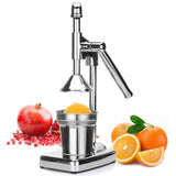 Manual Press Stainless Steel Fruit Squeezer Handheld Vegetable Fruit Orange Maker Blender Making Cup - Side View