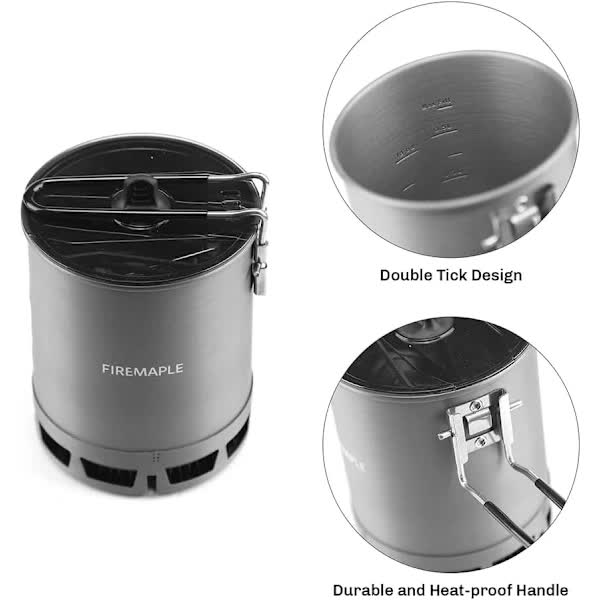 600ml G3 Ultralight Camping Stove, Lightweight Outdoor High Efficiency Foldable Heat Exchanger Stove, Portable for Hiking Travel
