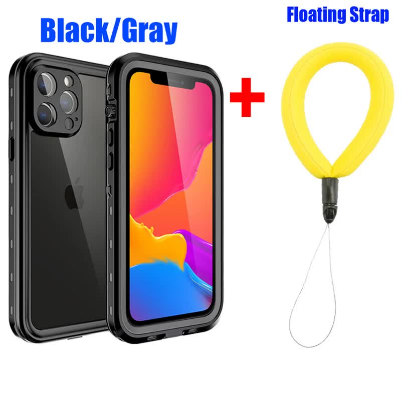 IP68 Waterproof Case for iPhone 15 14 13 12 11 Pro Max XS Max XR 7 8 RedPepper Transparent Protection Diving Underwater Swimming Outdoor Sports BK with Strap BK with Strap i-Phone 14 Pro Max