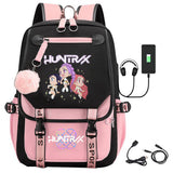 K-Pop Demon Hunters Anime School Backpack Cute Cartoon Bag for Students rosa_tfrf pink 10