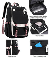 K-Pop Demon Hunters Anime School Backpack Cute Cartoon Bag for Students rosa_tfrf pink 10