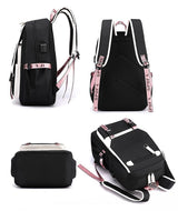 K-Pop Demon Hunters Anime School Backpack Cute Cartoon Bag for Students black_tfrf black 10