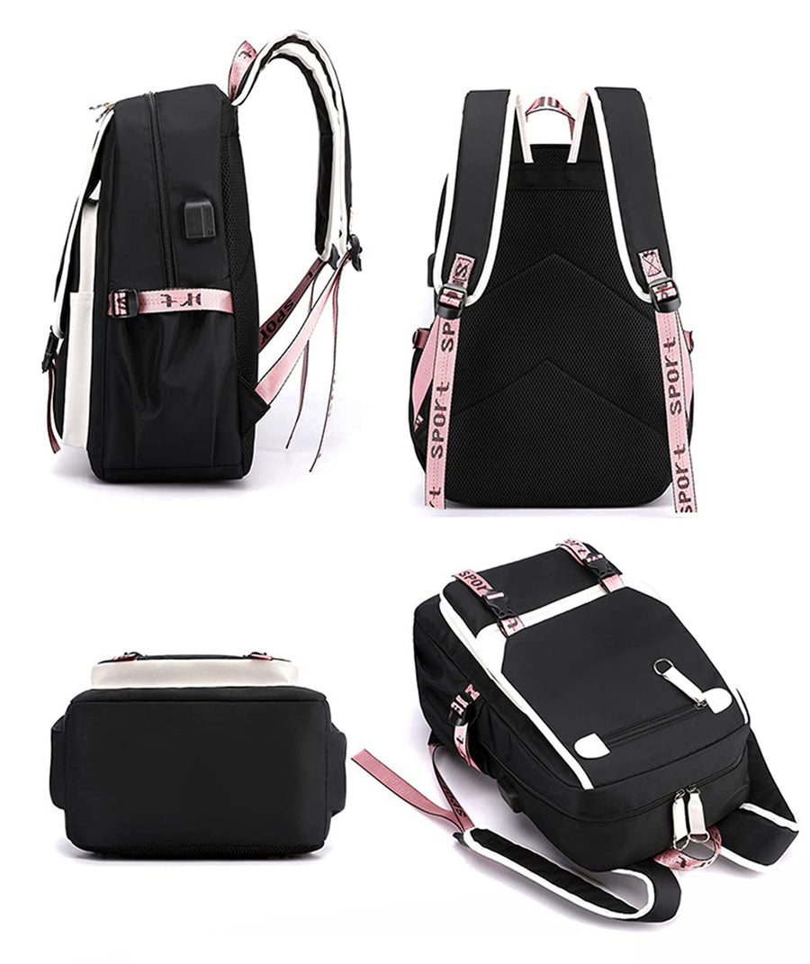 K-Pop Demon Hunters Anime School Backpack Cute Cartoon Bag for Students black_tfrf black 10