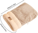 Sleeping Bag for Cat, Warm Pet Bed, Washable Cozy Cave for Cats gray L 34 x W 20 x H 20 cm