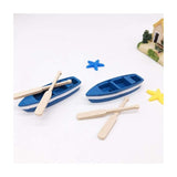 Miniature Dollhouse Rowing Boats with Oars Mini Fairy Garden Resin Rowing Boat Dollhouse Nautical Ornament - Top-Down View