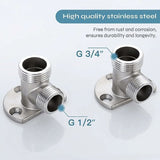 Installation kit for connecting hose to exposed tap. Outdoor shower system thermostatic mixer conversion built into the surface - Front View