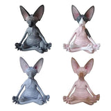 Set of 4 Meditating Cat Collectible Figurines Handmade Decorative Toys