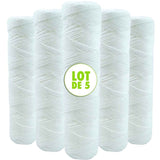 5-Pack 9 3/4 Inch Anti-Sediment Water Filter Cartridges - 20 Micron Compatible with 10 Inch Filter_MGF - Front View