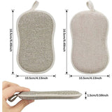 Reusable Microfiber Antibacterial Washable Dishwashing Sponges Scouring Pads Double Sponge for Non-Stick Pans Pots (4pcs Sponges)