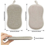 Reusable Microfiber Antibacterial Washable Dishwashing Sponges Scouring Pads Double Sponge for Non-Stick Pans Pots (4pcs Sponges)