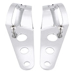 35-43mm Motorcycle Headlight Mount Bracket Fork Tube Clamp Kit Chrome for Chopper Cafe Racer