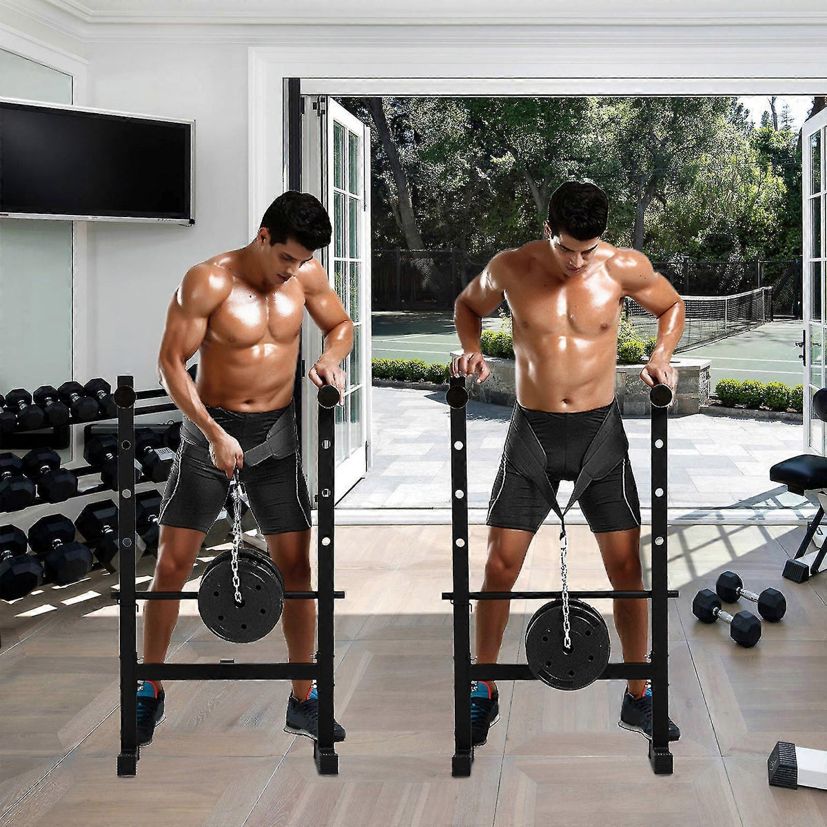 Seektop Weighted Pull Up Dip Belt With Chain (100kg Capacity) - Home Gym Strength Training Waist Belt, Black Eva Material