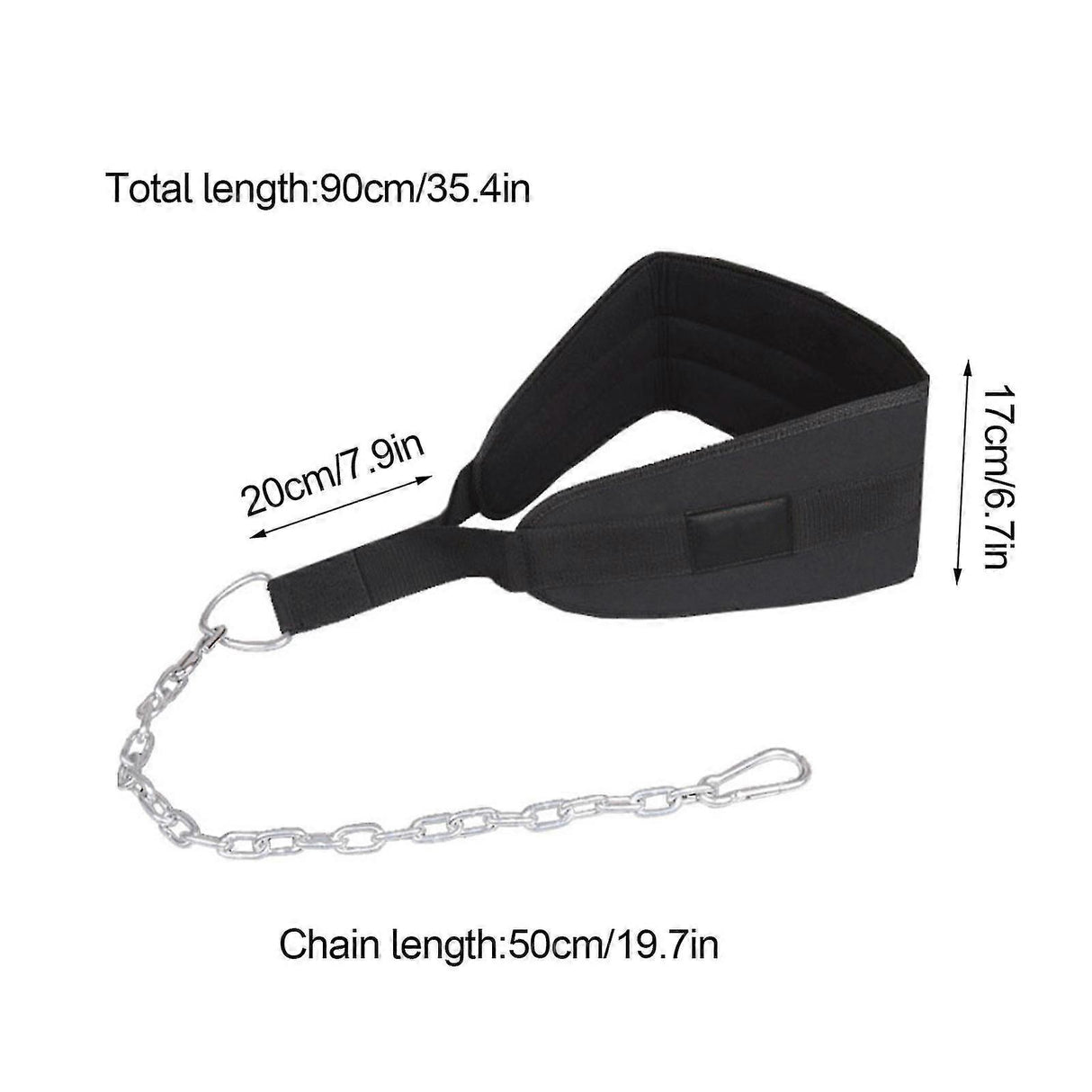 Seektop Weighted Pull Up Dip Belt With Chain (100kg Capacity) - Home Gym Strength Training Waist Belt, Black Eva Material