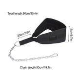 Seektop Weighted Pull Up Dip Belt With Chain (100kg Capacity) - Home Gym Strength Training Waist Belt, Black Eva Material - 45-Degree Angle