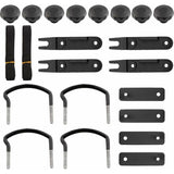 pcs Universal Roof Box U-Shaped Mounting Brackets Inner Width with 8 Lock Nuts - Front View