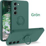 Samsung S23 - Choose Color Silicone Case Magnetic Ring Holder Green Green Green Green Green - Front View