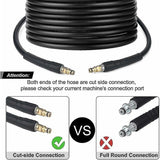 Hose for Kärcher K2 K3 K4 K5 K6 K7 high pressure washer - 10m - Quick connect hose with brass nozzles 10M-yux 10M - Front View
