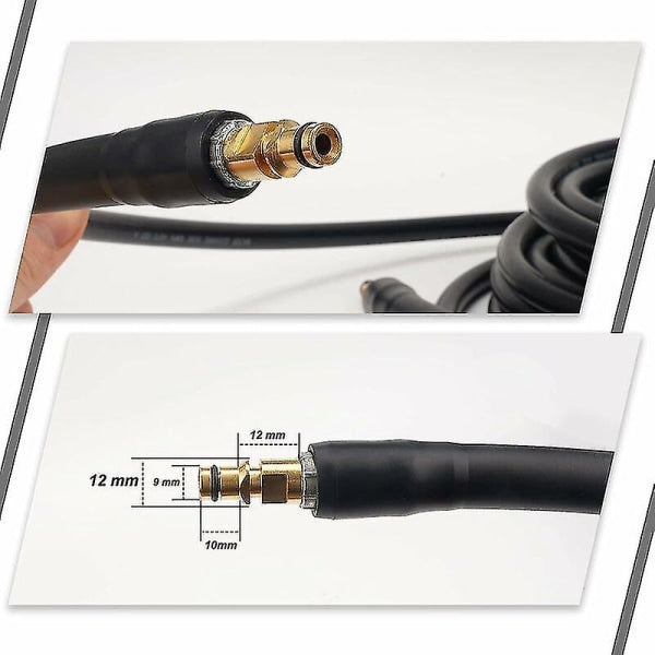Hose for Kärcher K2 K3 K4 K5 K6 K7 high pressure washer - 10m - Quick connect hose with brass nozzles 10M-yux 10M