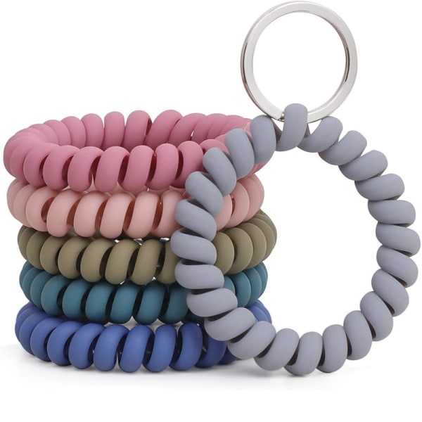 6PCS Stretchable Bracelet Wristlet Keychain Wrist Keychain Wris