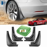 pcs Mudguards for Tesla Model 3 Front Rear Mudguard Fender Kit White Model 3_tfrf White Model 3 - Front View