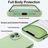 Upgraded Liquid Silicone with [Square Edges] [Camera Protection] [Soft Anti-Scratch Microfiber Lining] Mobile Case for iPhone 11 6.1 inch - Matcha - Side View