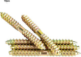 10pcs Double Head Wood Screws Plated Self Tapping 78mm*8mm For Furniture Fastening Woodworking Coupling