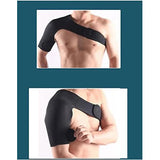 Adjustable Shoulder Support Protective Equipment Shoulder Protection Belt for Sports - Right Shoulder (Black) - Front View